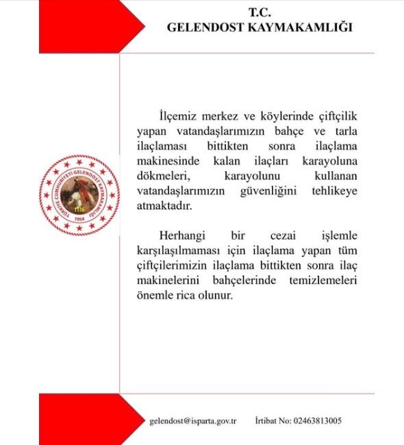 Gelendost Kaymakamlığı Duyuru-2