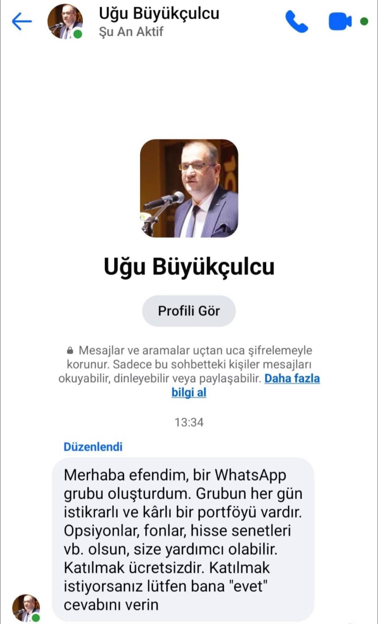 Sahte Hesap Uyarısı Başkan Yardımcısı Adına Dolandırıcılık Girişimi (1)