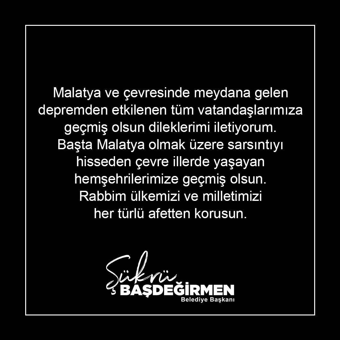 Başkan Başdeğirmen’den Malatya Depremi İçin Geçmiş Olsun Mesajı (2)