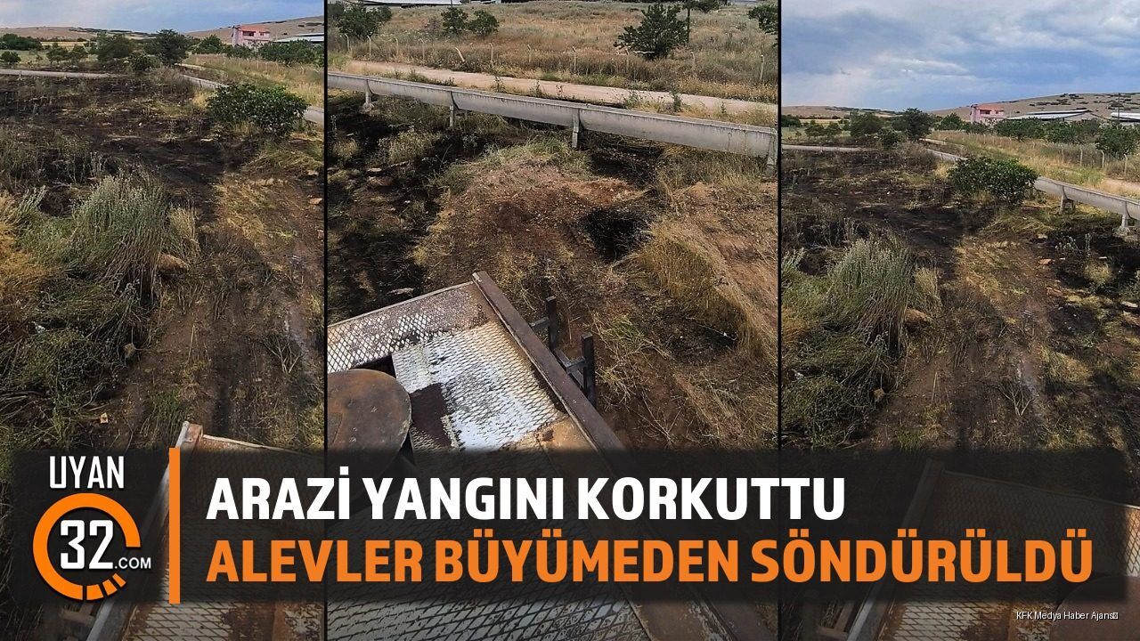 Arazi Yangını Korkuttu Alevler Büyümeden Söndürüldü