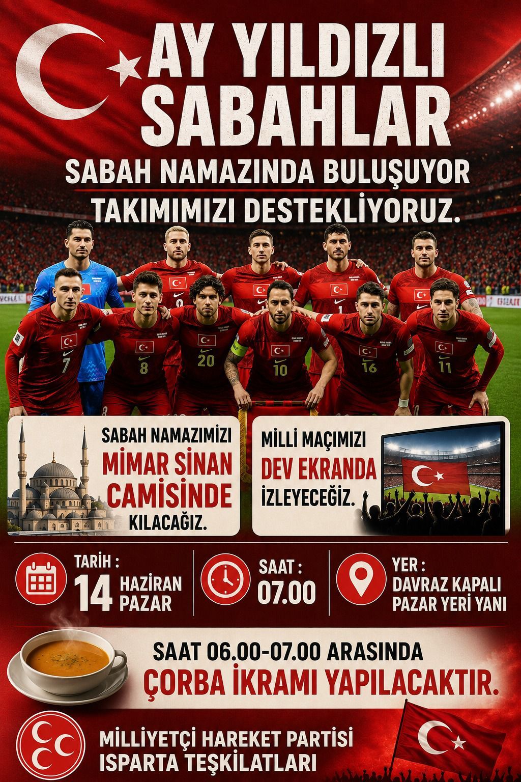 MHP Isparta Teşkilatlarından Milli Maç İçin Dev Ekran Organizasyonu-1