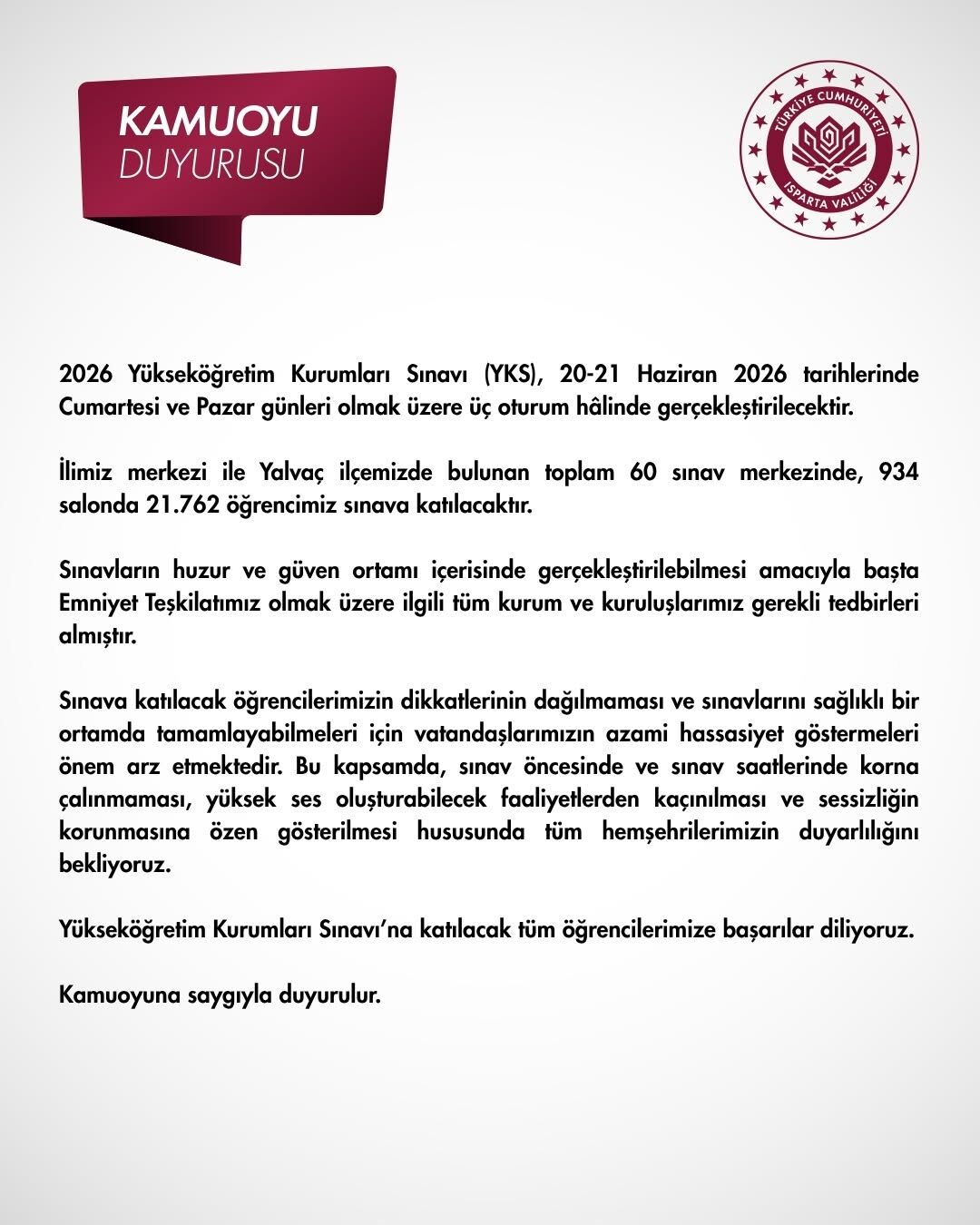 Yks Duyuru