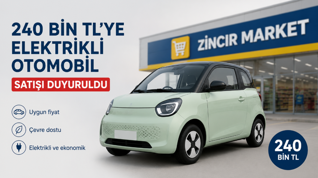 240 Bin TL'lik Elektrikli Otomobil Satışı Duyuruldu: Zincir Market Kampanyası İlgi Gördü