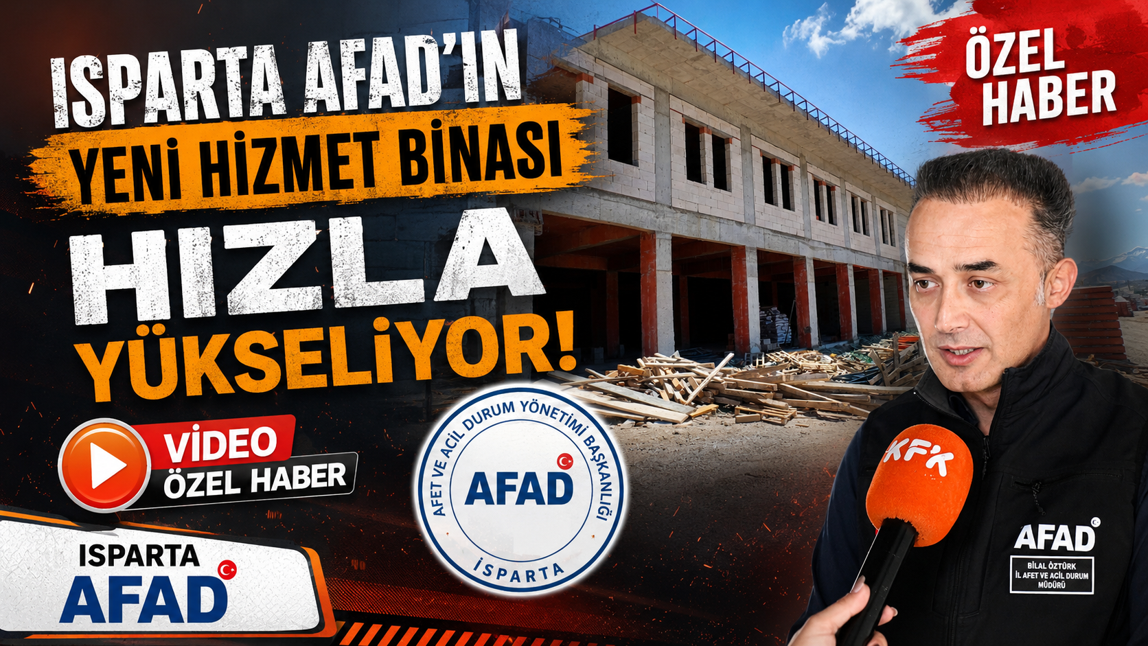 Isparta AFAD’ın Yeni Hizmet Binası Hızla Yükseliyor