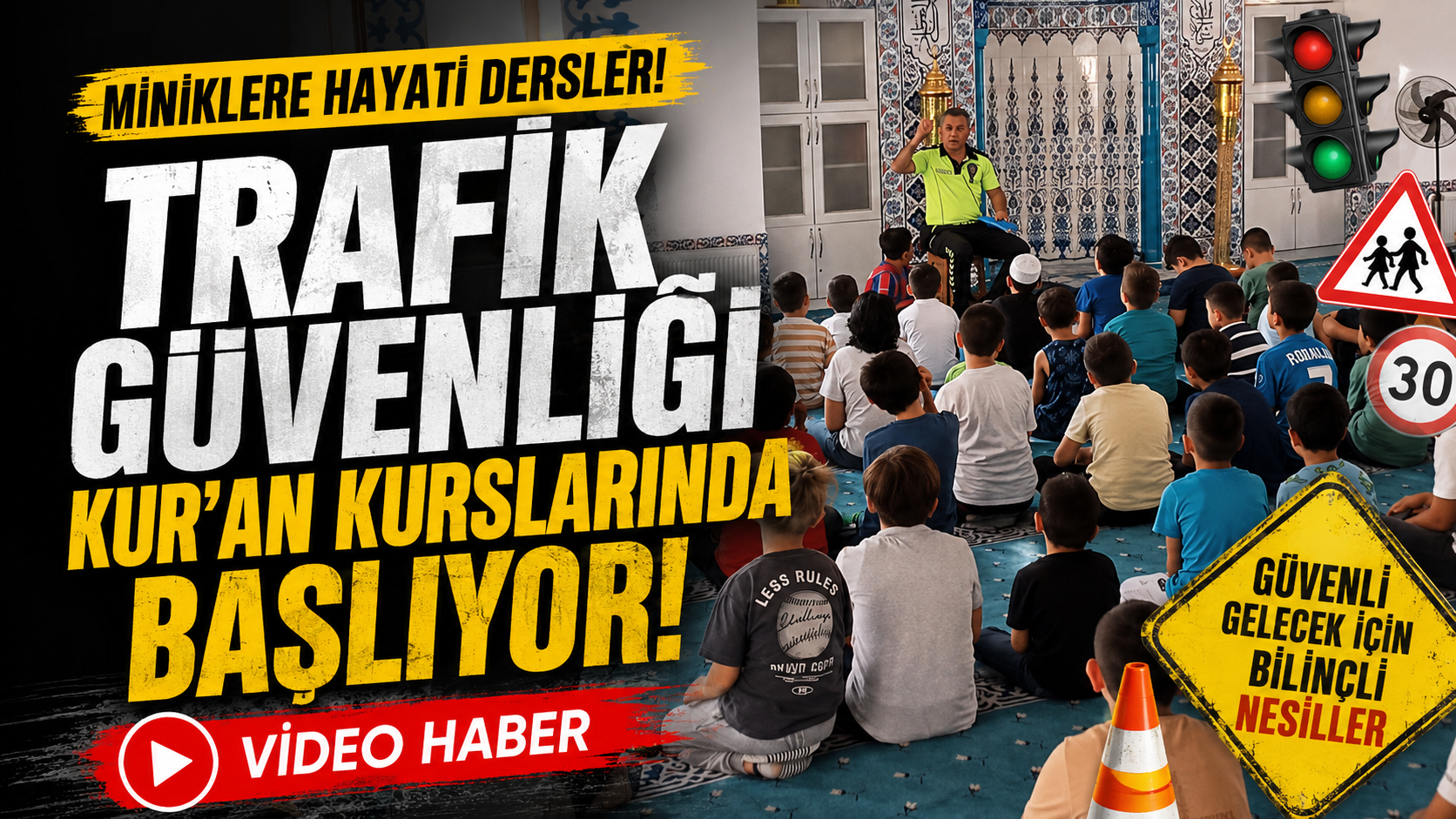 Isparta’da Yaz Kur’an Kursu Öğrencilerine Trafik Eğitimi