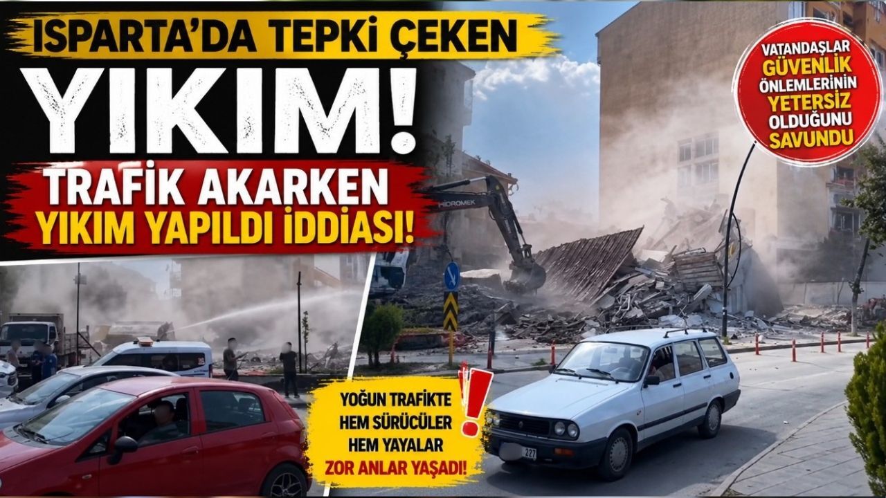 Isparta'nın En Yoğun Noktasında Tartışmalı Yıkım Çalışması