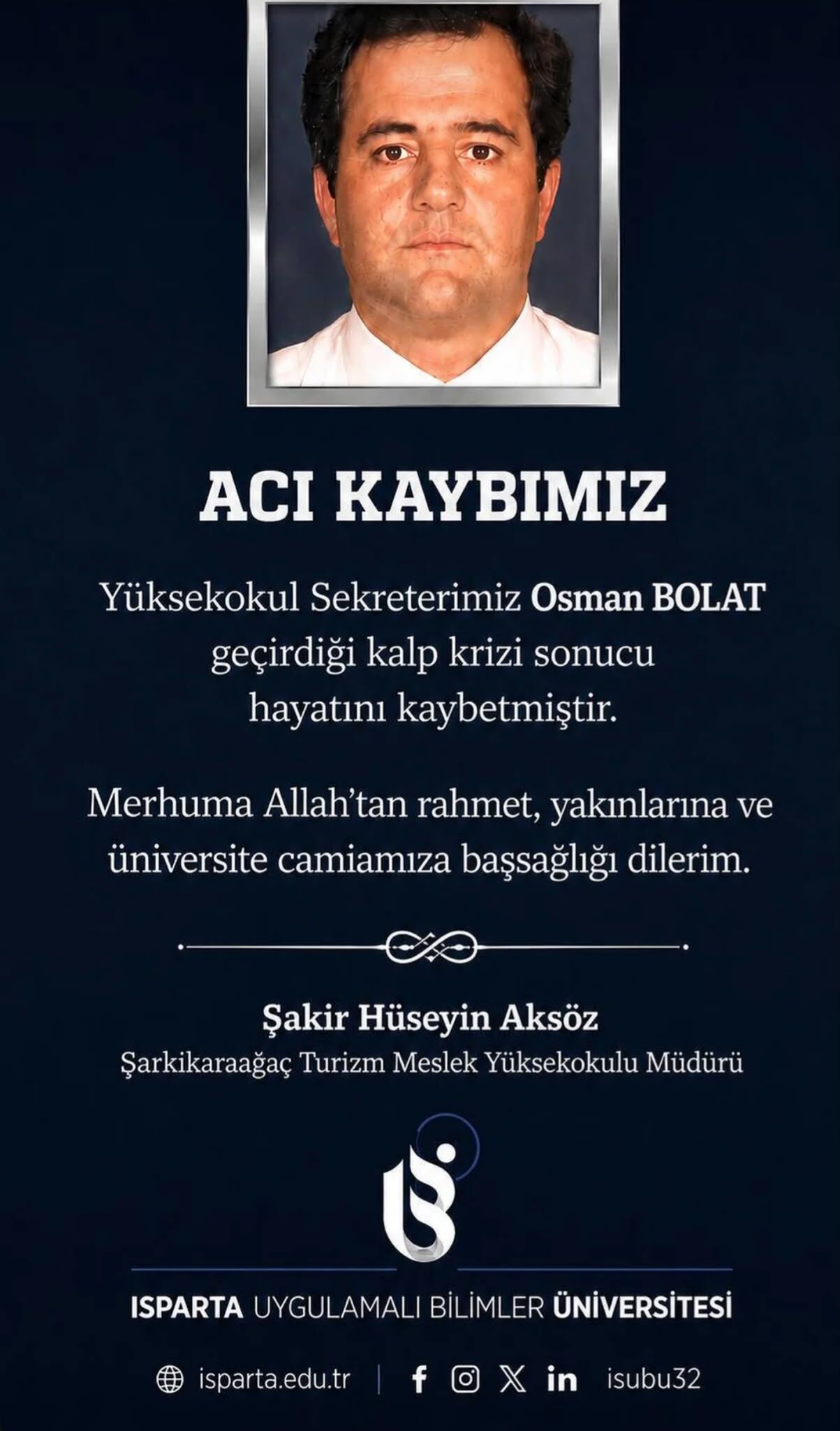 Isubü Osman Bolat Vefat