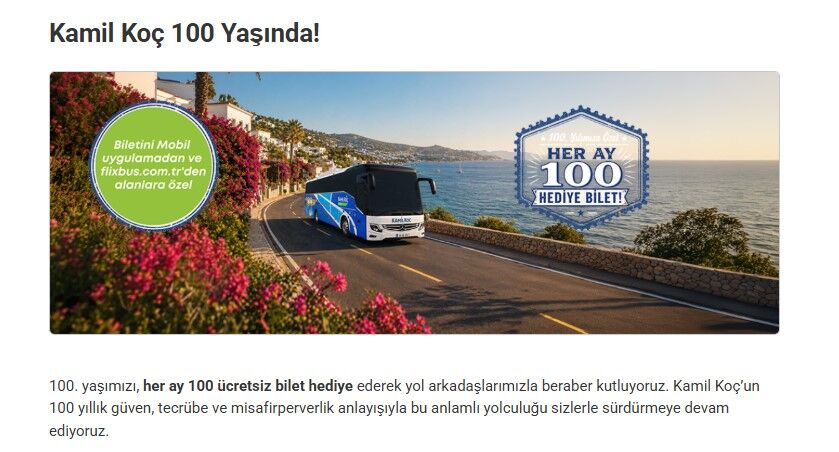 Kamil Koc Bedava Bilet