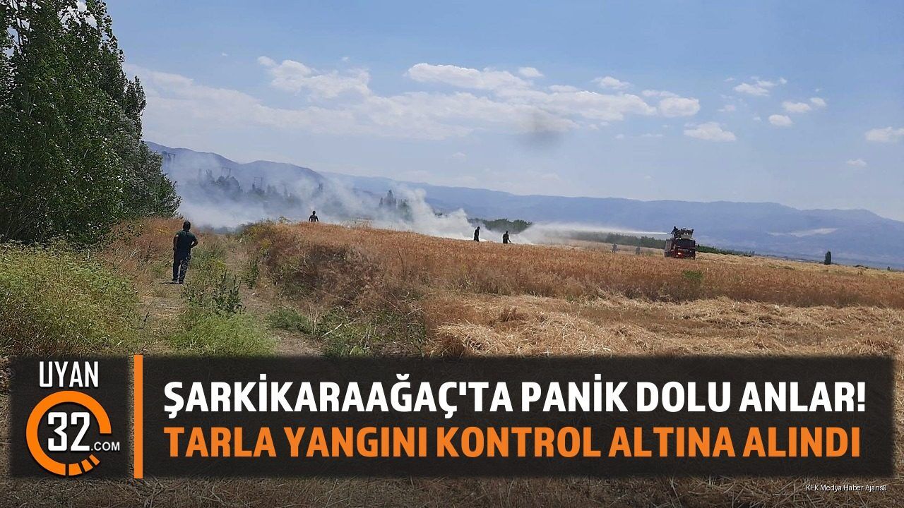 Şarkikaraağaç'ta Panik Dolu Anlar! Tarla Yangını Kontrol Altına Alındı