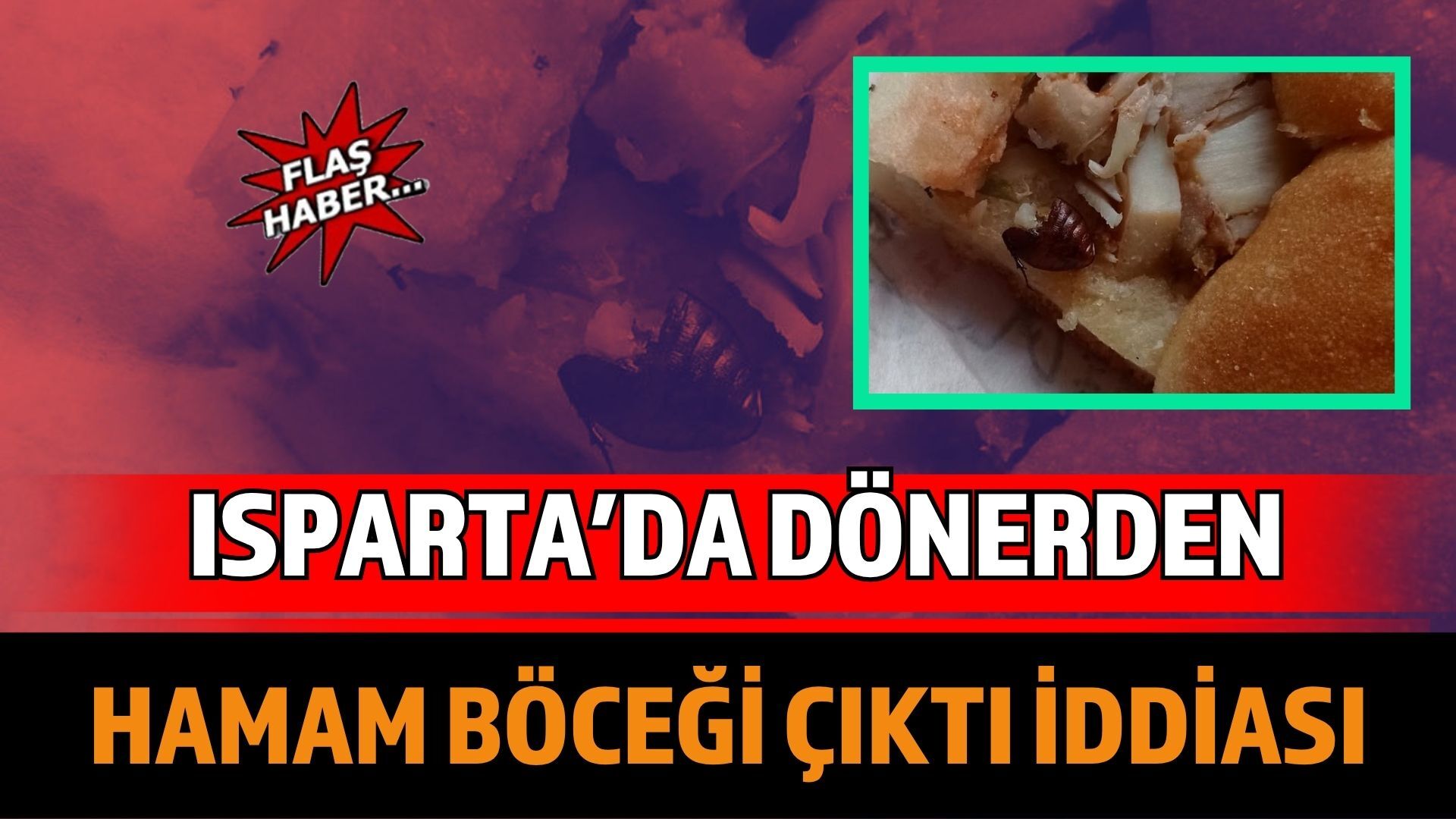 Isparta’da dönerden hamam böceği çıktığı iddiası