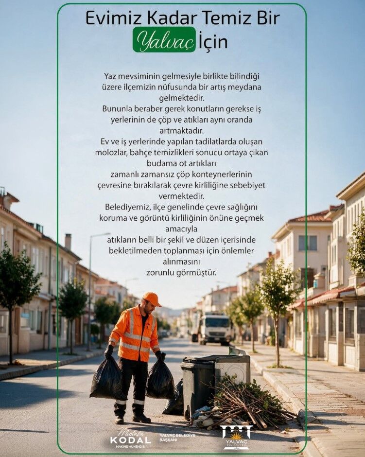 Başkan Kodal’dan Yalvaçlılara Temizlik Çağrısı 1