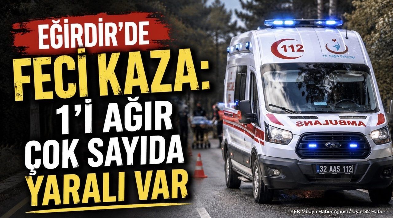 Eğirdir'de Otomobil Ağaca Çarptı: 1'i Ağır 5 Yaralı Var