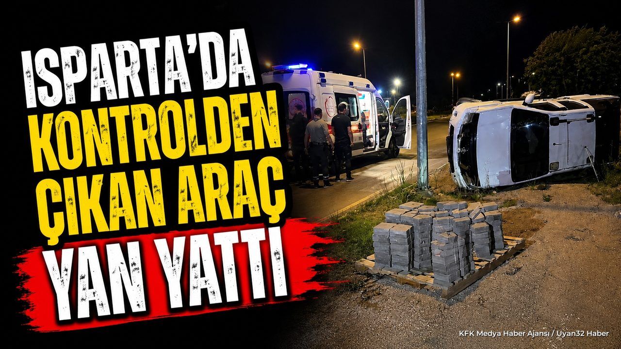 Isparta Çünür Otogarı Karşısında Trafik Kazası: Araç Yan Yattı