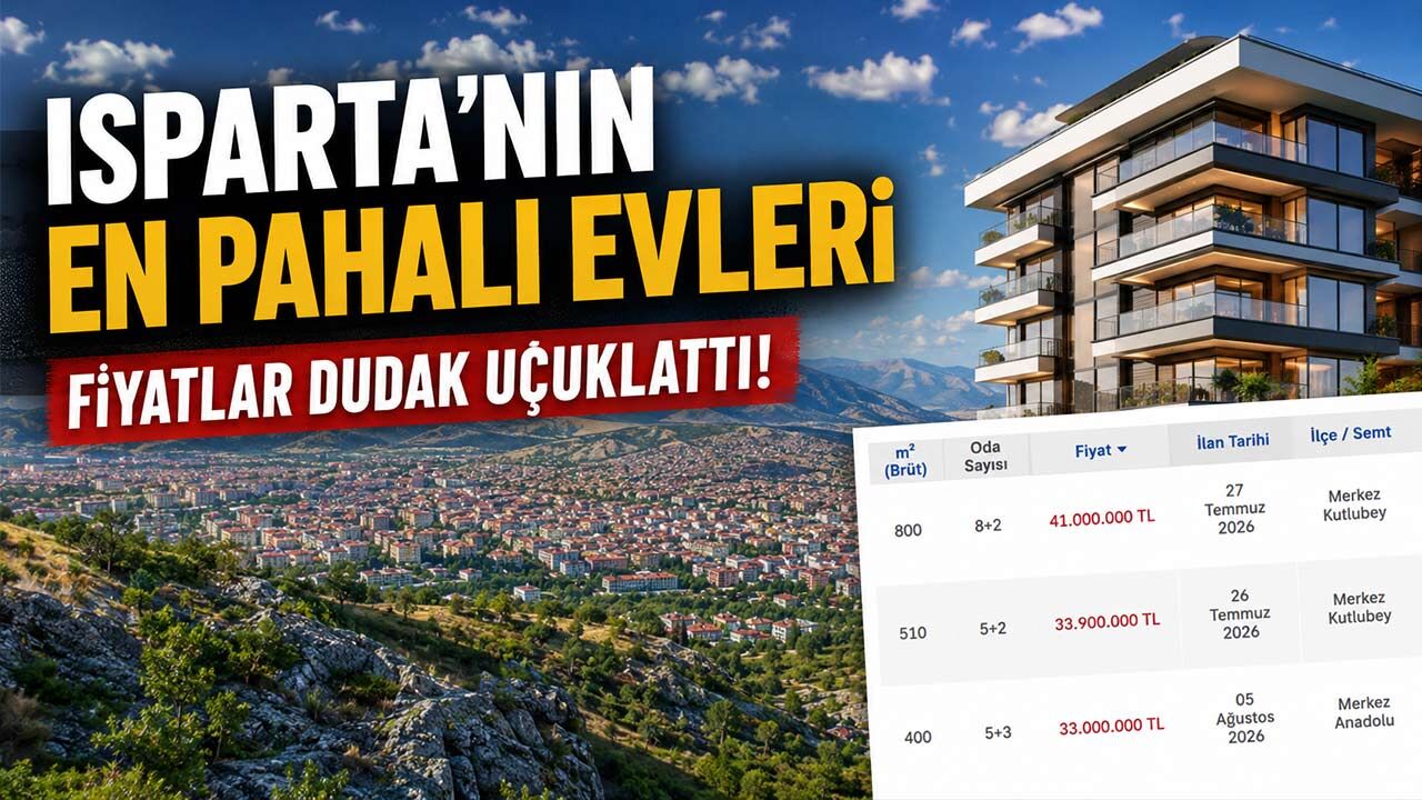 Isparta'da Satıştaki En Pahalı Evler Belli Oldu! Zirvede 41 Milyon TL'lik Villa Var