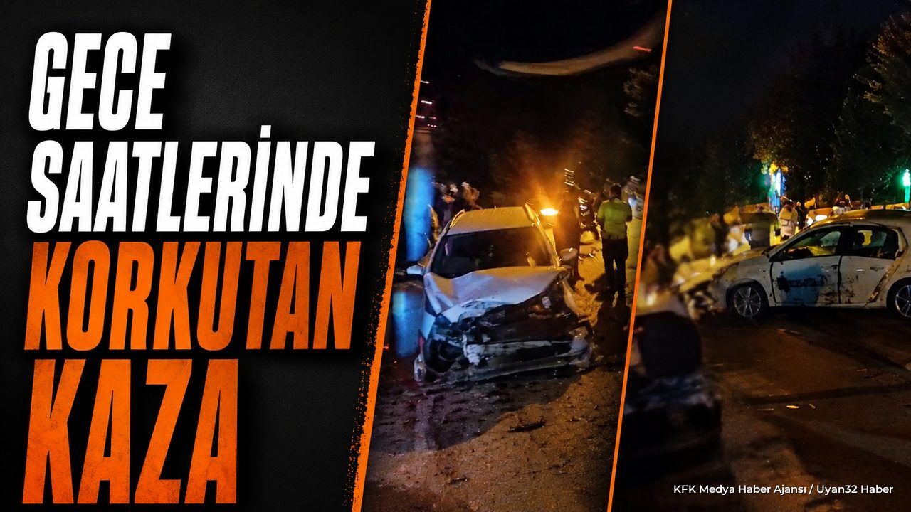 Isparta'da İki Otomobil Çarpıştı: Savrulan Araçlar Kaldırıma Çıktı
