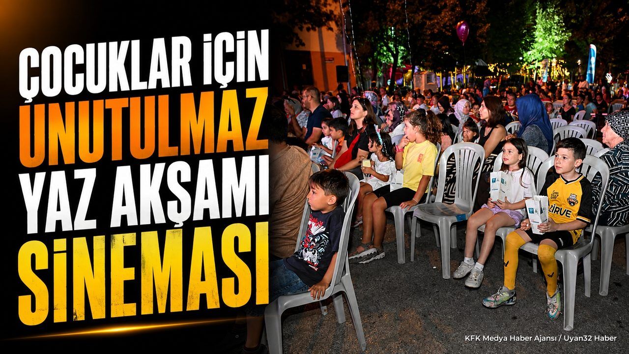 Isparta'da Mahallelerde Yaz Akşamı Çocuk Sineması Keyfi