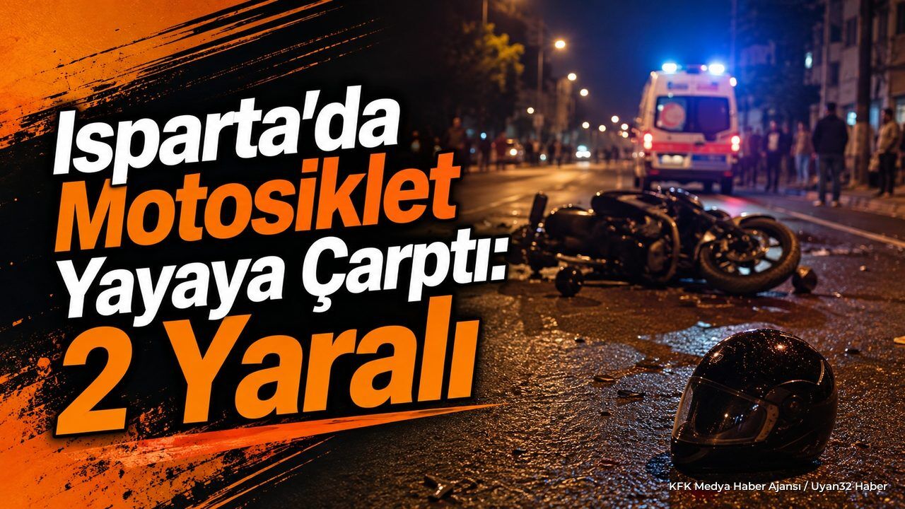 Isparta'da Motosiklet Yayaya Çarptı: 2 Yaralı
