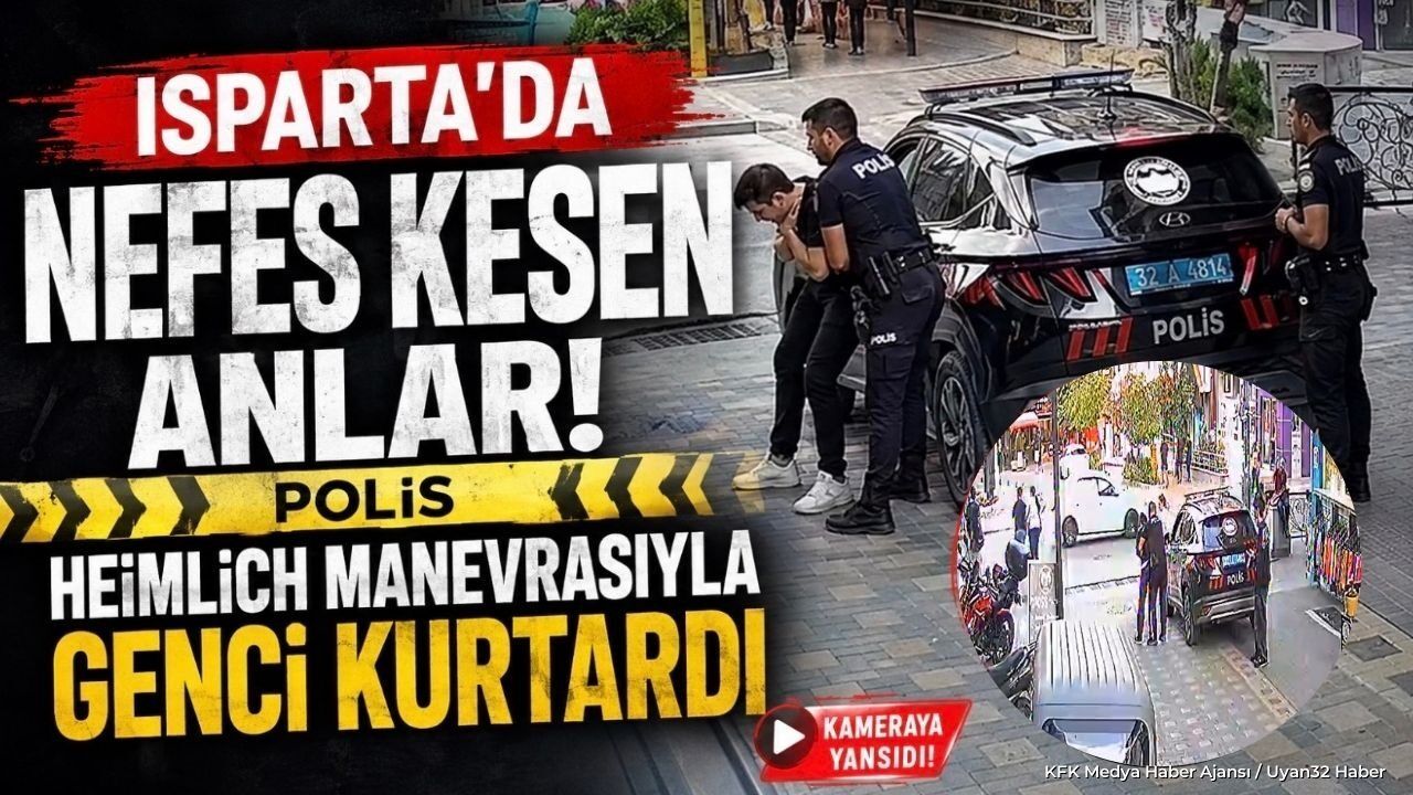 Isparta'da Polisten Hayat Kurtaran Heimlich Manevrası