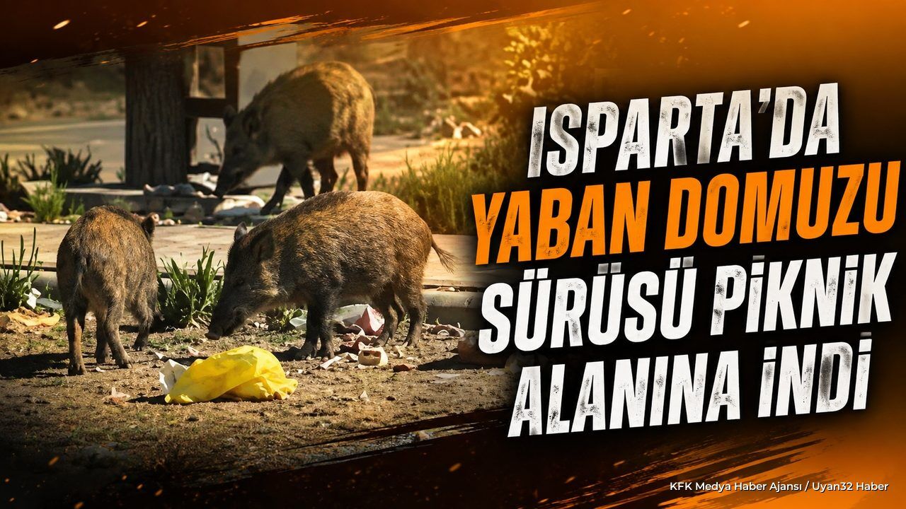 Isparta'da Yaban Domuzu Sürüsü Piknik Alanına İndi
