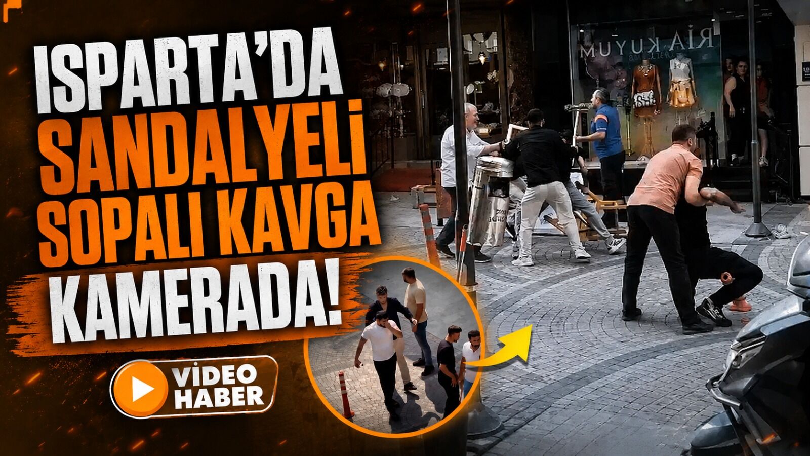 Isparta’da Sandalyeli Sopalı Kavga Kamerada