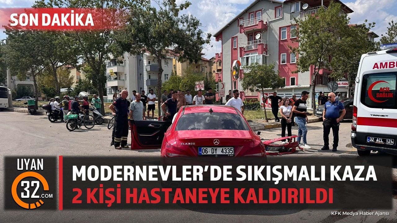 Modernevler'de Sıkışmalı Kaza: 2 Kişi Hastaneye Kaldırıldı