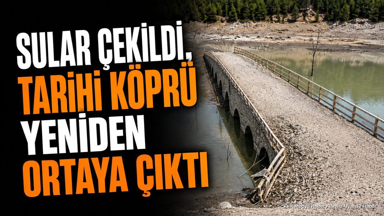 Sütçüler'de Baraj Suları Çekildi, Tarihi Köprü Gün Yüzüne Çıktı