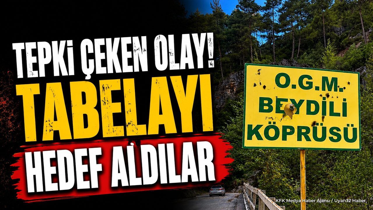 Sütçüler'de çirkin saldırı: Köprü tabelasını Kurşunladılar!