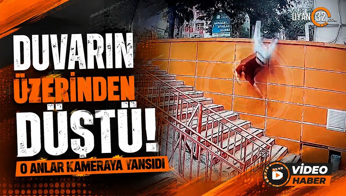 Duvarın Üzerinden Düştü! O Anlar Kameraya Yansıdı