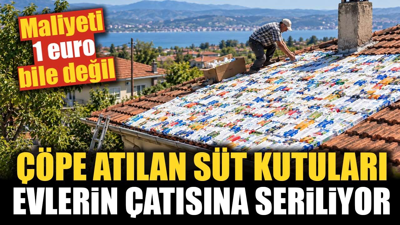 Maliyeti 1 euro bile değil: Çöpe atılan süt kutuları evlerin çatısına seriliyor
