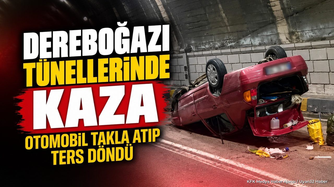 DEREBOĞAZI'NDA OTOMOBİL TAKLA ATTI