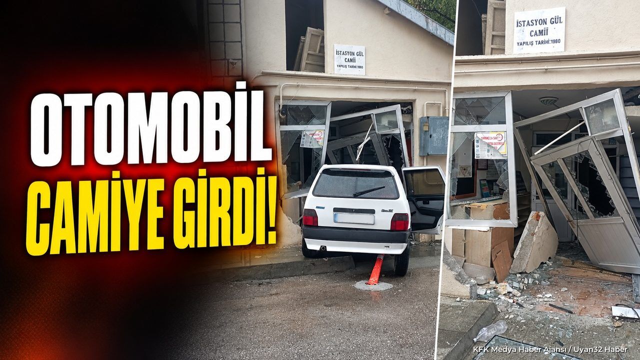 DAVRAZ'DA OTOMOBİL CAMİYE GİRDİ!