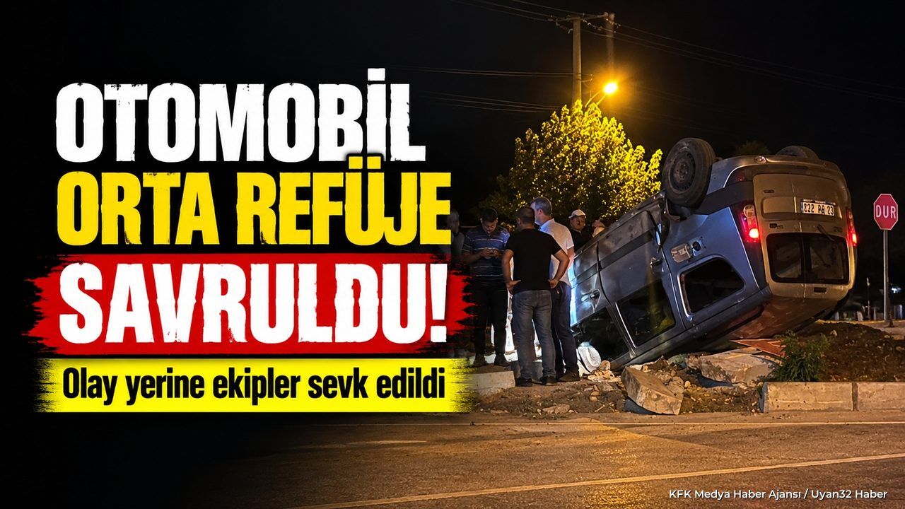 OTOMOBİL ORTA REFÜJE SAVRULDU!