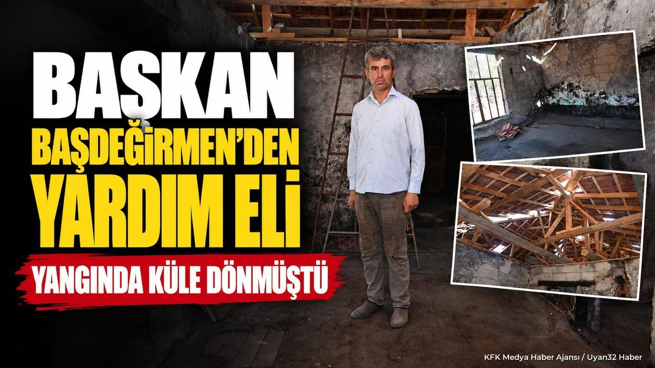 Isparta'da Yangında Evi Yanan Aileye Belediye Desteği