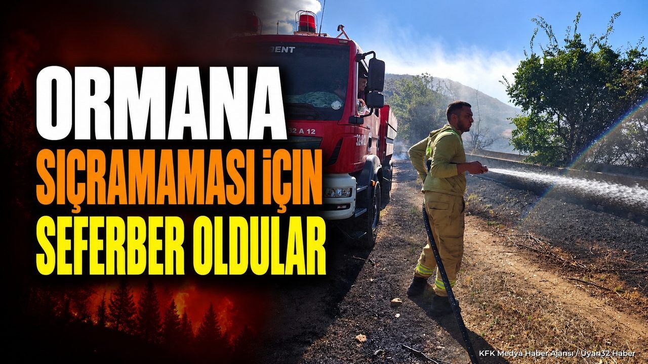 SENİRKENT'TE ALEVLER ORMANA ULAŞMADI