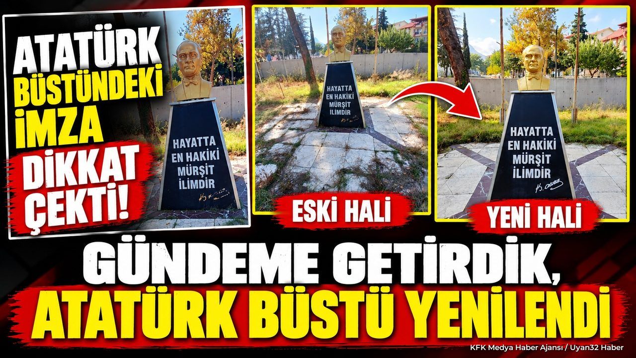 ATATÜRK BÜSTÜ YENİLENDİ