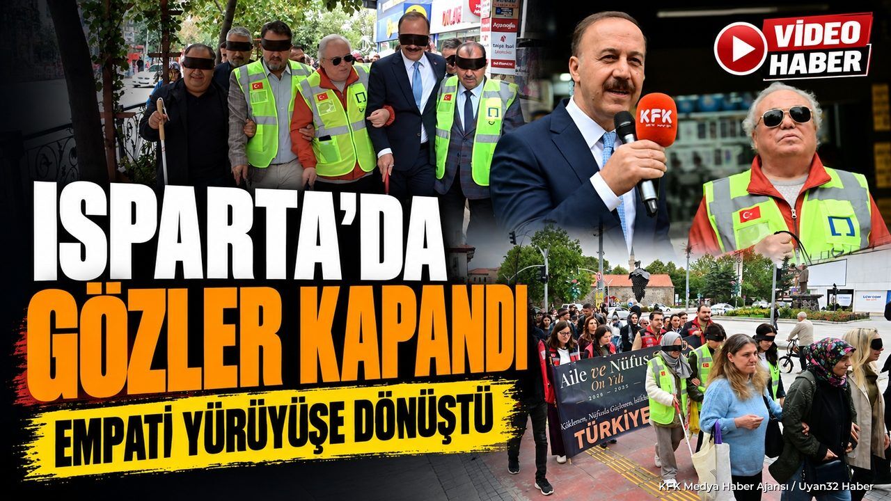 GÖZLERİNİ BAĞLAYIP BASTONLA YÜRÜDÜLER!