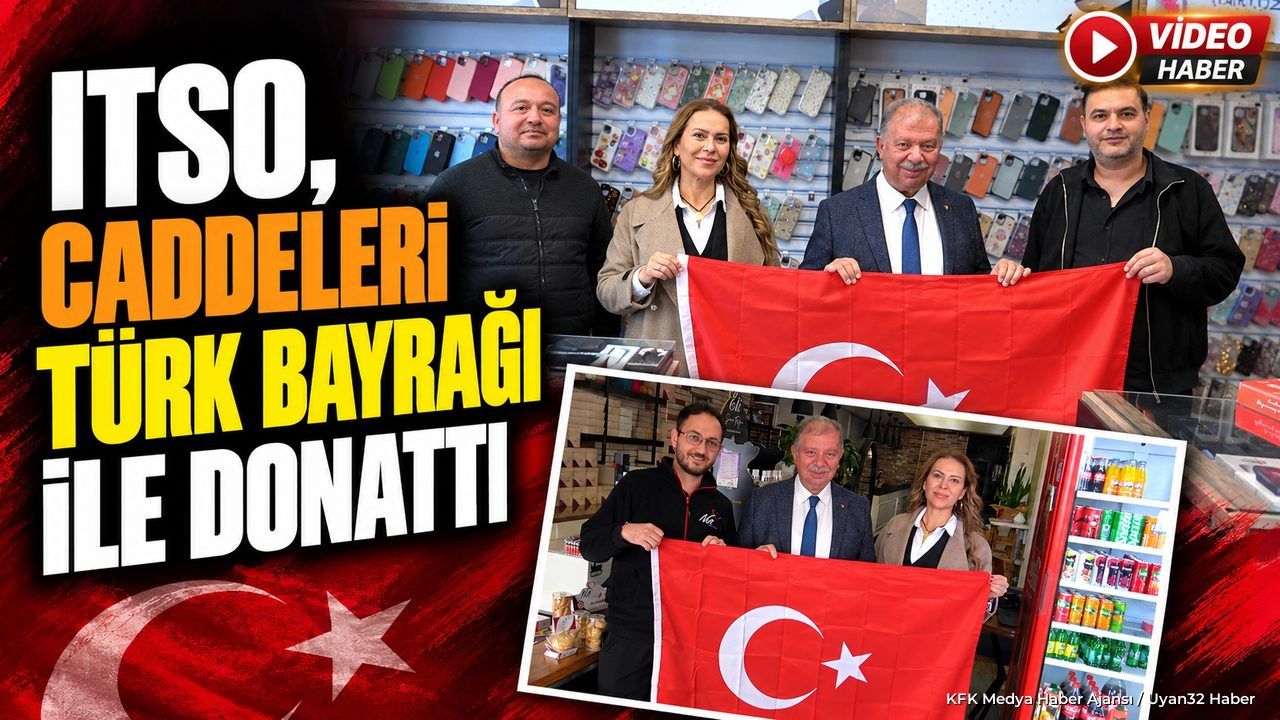 ITSO'dan Isparta Esnafına Cumhuriyet Bayramı'nda Türk Bayrağı Hediyesi