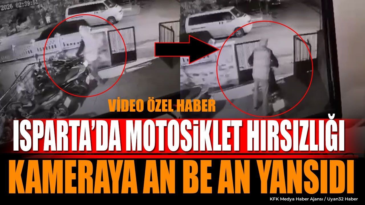 Isparta'da motosiklet hırsızlığı kameraya an be an yansıdı